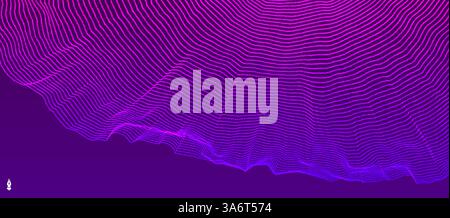 Abstract background with dynamic particles. Circular grid pattern. 3d vector illustration for business, science or technology. Stock Vector