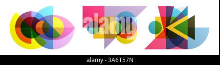 Abstract geometric design. Vector illustration made of various overlapping elements. Applicable for banners, placards, posters, flyers. Stock Vector