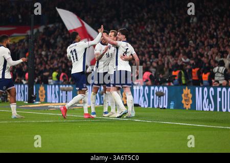 England's Harry Kane and Declan Rice celebrate following the FIFA World ...