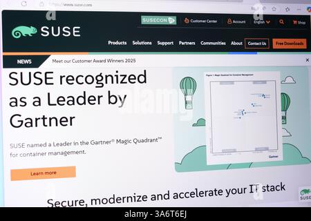 Suse recognized as a leader by gartner for container management in 2025. Stock Photo