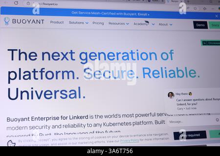 Buoyant platform ui displaying secure and reliable technology interface. Stock Photo