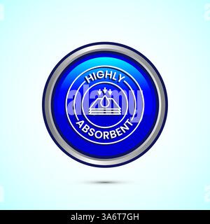 Water absorbent icon design illustration, Water drop absorb sign, symbol, Button design Stock Vector