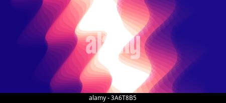 Abstract background with transparent waves. Dynamic screen design. 3D vector illustration for brochure, poster, presentation, flyer, cover or banner. Stock Vector