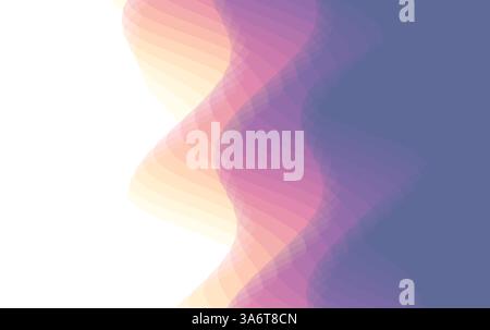 Abstract background with transparent waves. Dynamic screen design. 3D vector illustration for brochure, poster, presentation, flyer, cover or banner. Stock Vector