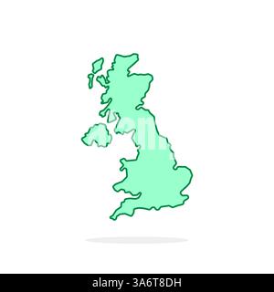 simple green cartoon linear great britain icon Stock Vector