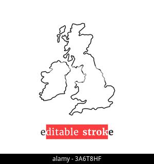 minimal editable stroke uk map icon Stock Vector
