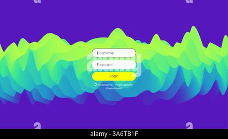 Login user interface. Modern screen design for mobile app and web design. Gradient background. Website element. Vector illustration. Stock Vector