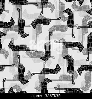 Handheld Vacuum Cleaner pattern seamless. House cleaning machine background Stock Vector