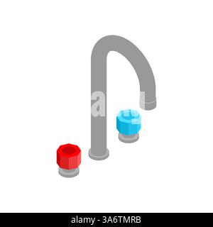 Kitchen faucet isolated. Kitchen furniture Vector illustration Stock Vector