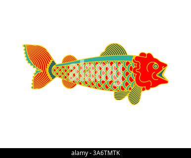 Koi Carp isolated. Japanese Goldfish Stock Vector