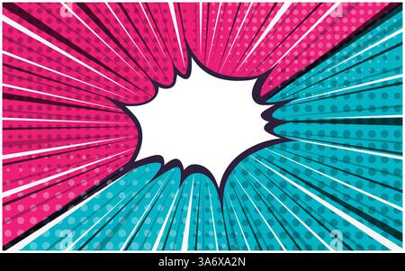 Bright pink and blue versus retro comic background Stock Vector