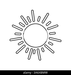 Bright sun icon with rays shining, perfect for summer themes or weather illustrations Stock Vector