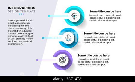 Infographic template with icons and 3 options or steps. Can be used for workflow layout, diagram, banner, webdesign. Vector illustration Stock Vector