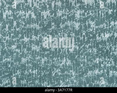 Close up texture of cyan light blue upholstery fabric, in grunge and dirt pattern. Suitable for cushion and curtain drapery. Seamless background fabri Stock Photo