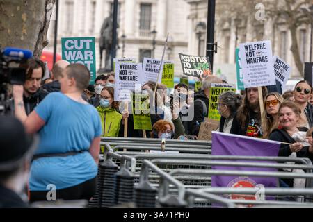 London, UK. 26th Mar, 2025. Protest against welfare cuts outside Downing Street London UK Credit: Ian Davidson/Alamy Live News Stock Photo