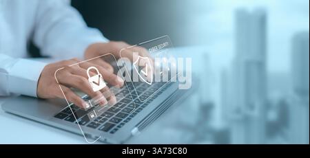 Cybersecurity and privacy to protect data, Human user privacy security and encryption, Secure internet access Future technology and cybernetics, Scree Stock Photo