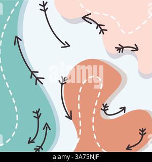 Direction concept with colorful arrows. Abstract arrows with rounded ...