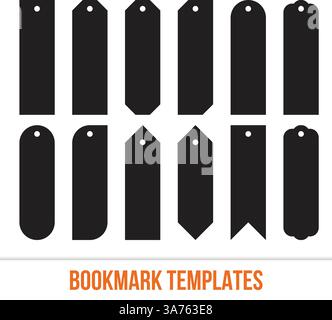 Bookmark templates Set Vector format. Price tag, gift label, card cut file, modern and simple style. Vector illustration Stock Vector