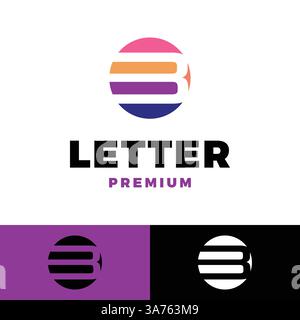 initial letter b circle icon vector logo template illustration design Stock Vector