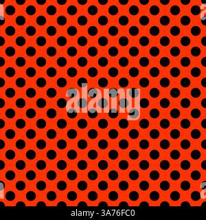 Beautiful Seamless vector black polka dots for pattern on red background, wallpaper, texture, web, blog, print or graphic design. Stock Vector