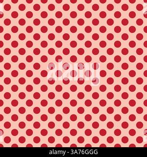 Beautiful Seamless vector pink polka dots for pattern on peach background, wallpaper, texture, web, blog, print or graphic design. Stock Vector