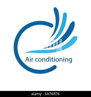 Air conditioning logo, icon vector, flat style air conditioning icon vector isolated on white background. Stock Vector