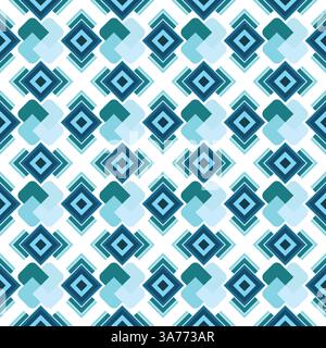 Charming blue sky ethnic pastel seamless pattern with lively tribal details, floral motifs, and a minimalist yet vintage tone — perfect for fabric pri Stock Photo