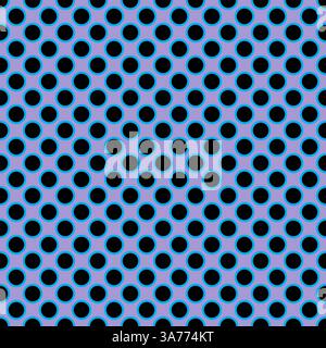 Seamless vector black dots pattern with blue border on light blue background Stock Vector