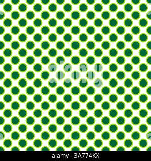 Seamless vector green dots pattern with light green border on white background Stock Vector