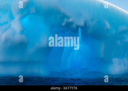 Detail of Blue Iceberg in Antarctica. Stock Photo
