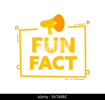 Megaphone with Fun fact speech bubble banner. Promotion and advertising label. Vector stock illustration Stock Vector