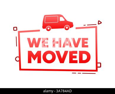 We have moved label. Map location with changed the address. Vector stock illustration Stock Vector
