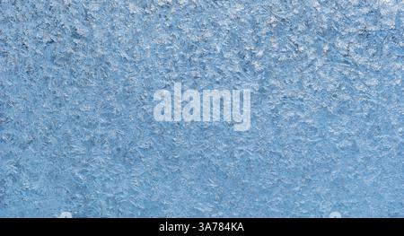 Ice frozen glass, close-up, full-frame background Stock Photo