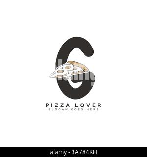 Letter G Pizza Logo Design. Alphabet G Pizza Concept Icon Stock Vector