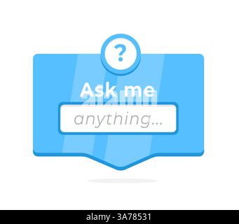 Ask me anything interactive banner design with question mark, a modern vector for FAQs, support services, and help forums Stock Vector