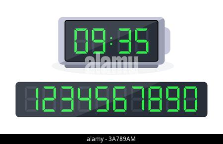 Timer Clock Numbers Black Countdown timer with white numbers isolated on transparent ...