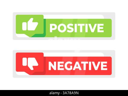 Positive and negative label, Checkmarks. Vector illustration Stock Vector