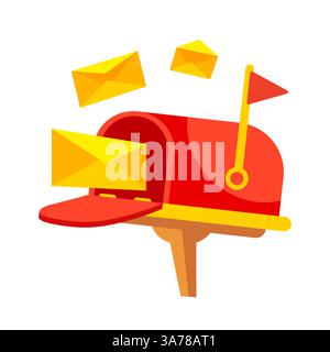 Mailboxes with envelopes with letters. Post box, mailing. Vector illustration Stock Vector