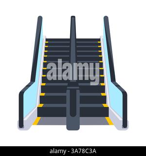 Stairway Escalator. Moving staircase. Speed stairway airport Stock Vector