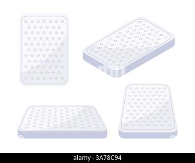 Double mattress for sleeping. Double bed. Mattress icon. Stock Vector