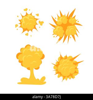 Boom Explode Effect Set. Explosions Collection. Bomb and dynamite explode effect Stock Vector