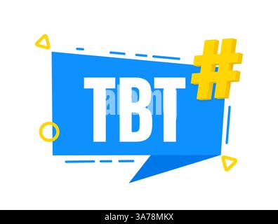 Tbt banner with hashtag icon for social media marketing Stock Vector