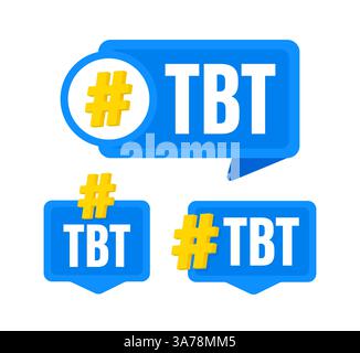 Tbt hashtag icons showing throwback thursday posts Stock Vector