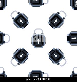 Seamless pattern with closed padlock securing important data Stock Vector