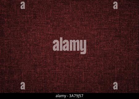 dark red linen fabric as background, natural fabric texture Stock Photo