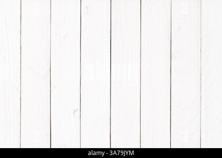 white plank wall paneling background. light wood grain Stock Photo
