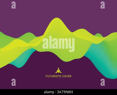 Background with abstract waves. Dynamic Effect. 3D Vector Illustration. Design Template. Stock Vector