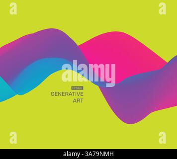 Abstract background with waves. Dynamic Effect. 3D Vector Illustration. Design Template. Stock Vector
