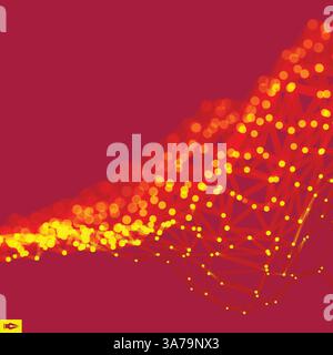 Perspective Grid Background. Abstract Vector Illustration. Design Template. Futuristic Technology Style. Stock Vector