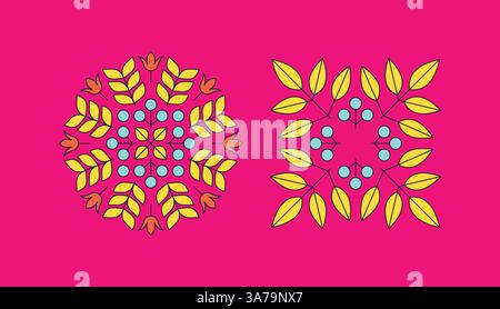 Vector Floral Elements. Vector Printing for Natural Products. Linear Style. Abstract vector illustration. Stock Vector